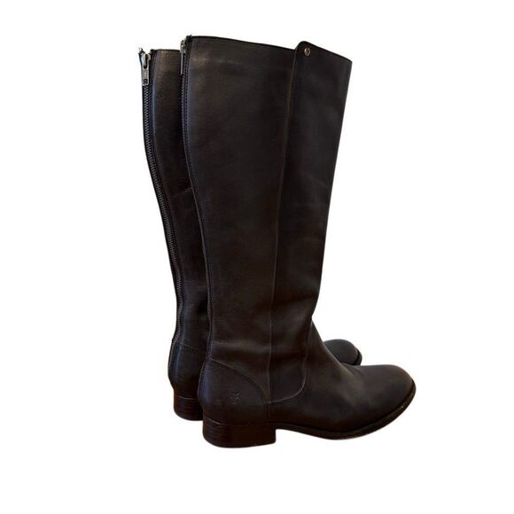 Frye Melissa Stud Black Back Zip Tall Real Leather Knee High Boot Size 8 B - Picture 1 of 12
